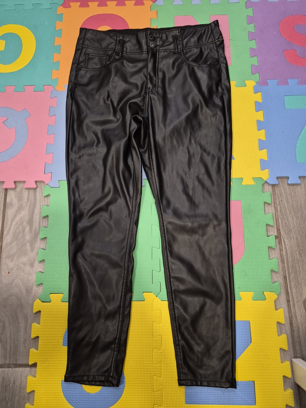 No Boundaries Black Faux Leather Skinny Jeans